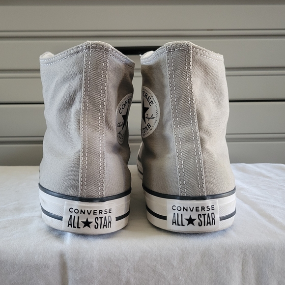 Men's High Top Converse All Star Light Gray Sneakers, Sz 10.5 - Picture 6 of 8